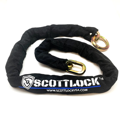 SCOTTLOCK™ Hardened 5' cut resistant steel chain with loop end.