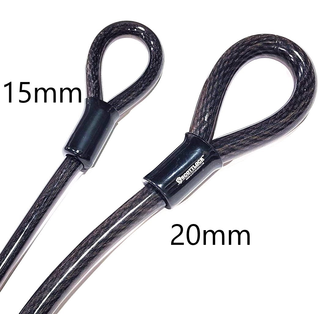 Comparison between the 15mm cable and the 20mm cable.