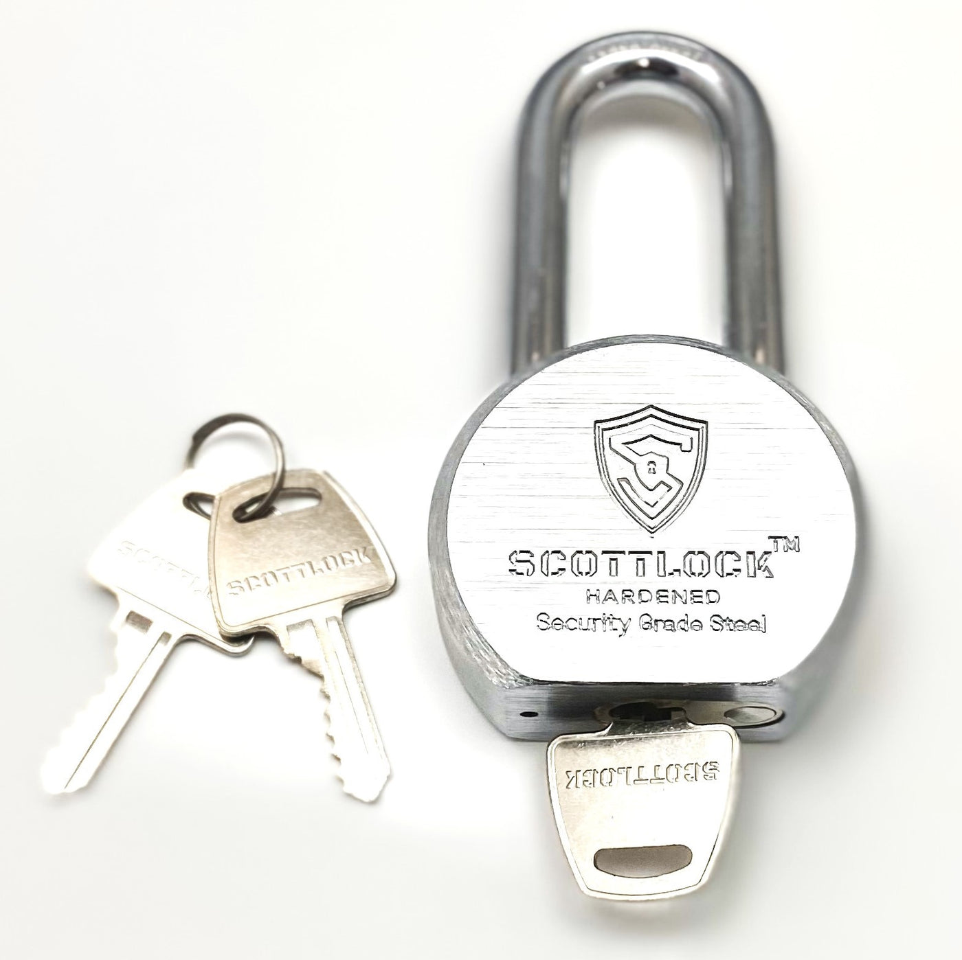 SCOTTLOCK™ Hardened 64mm (rekeyable) Padlock with three keys.